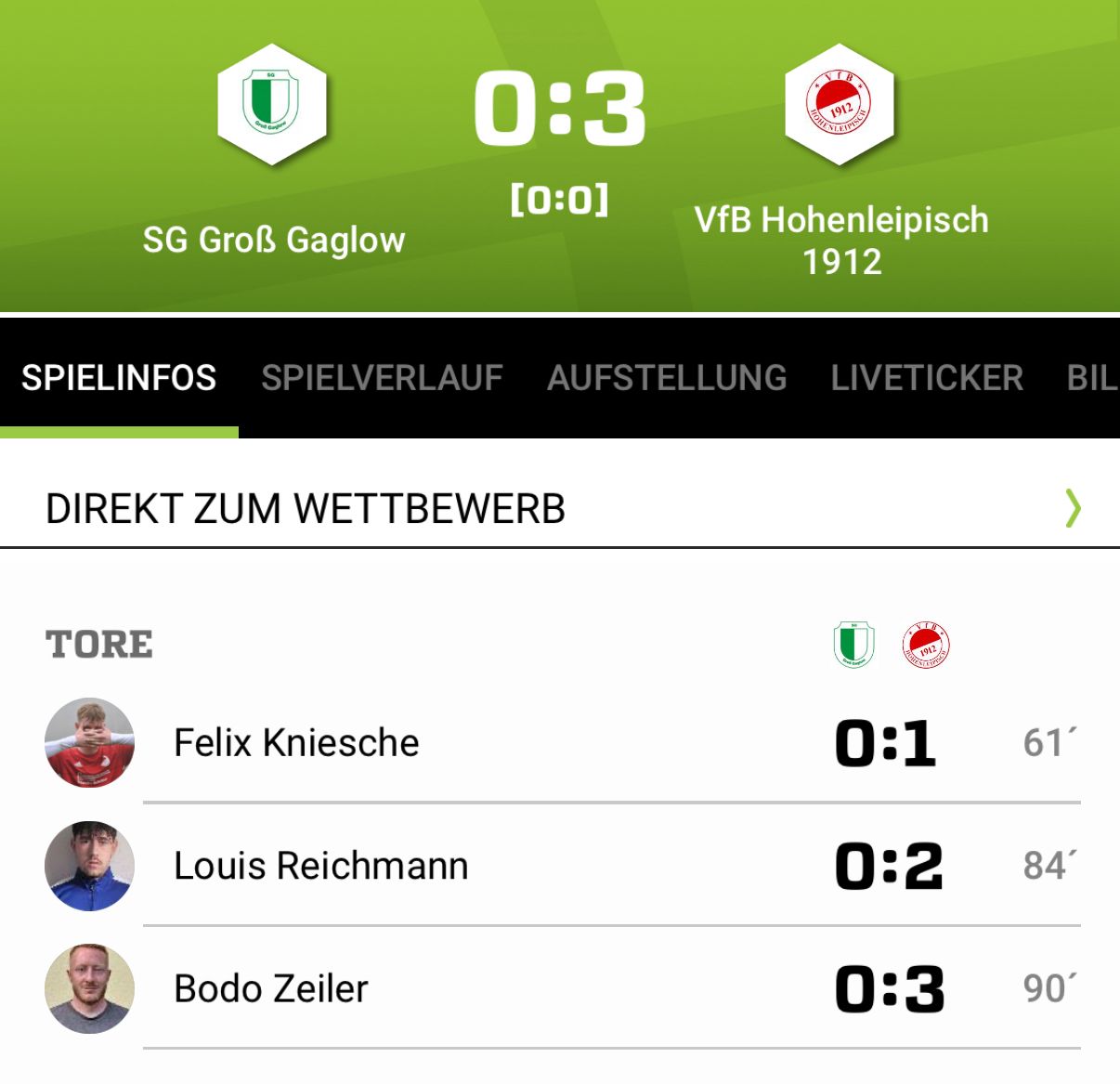 Landespokal - SG Groß Gaglow - VfB Hohenleipisch 1912