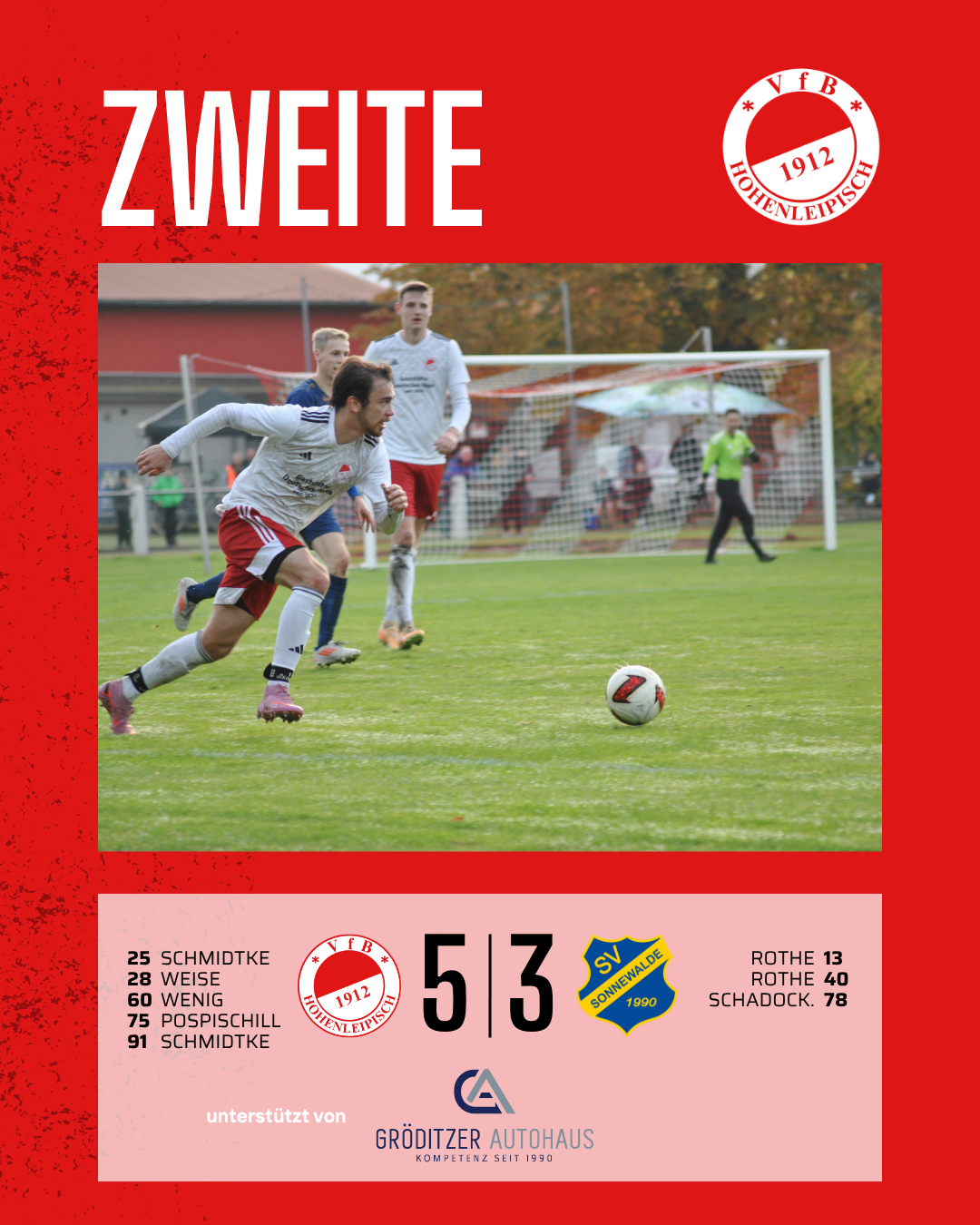 ZWEITE: VfB : SV Blau-Gelb 90 Sonnewalde 