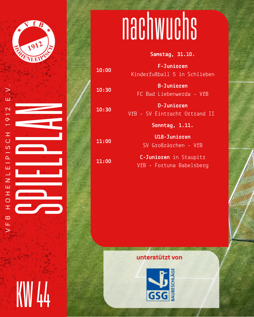 Spielplan KW44 - Nachwuchs
